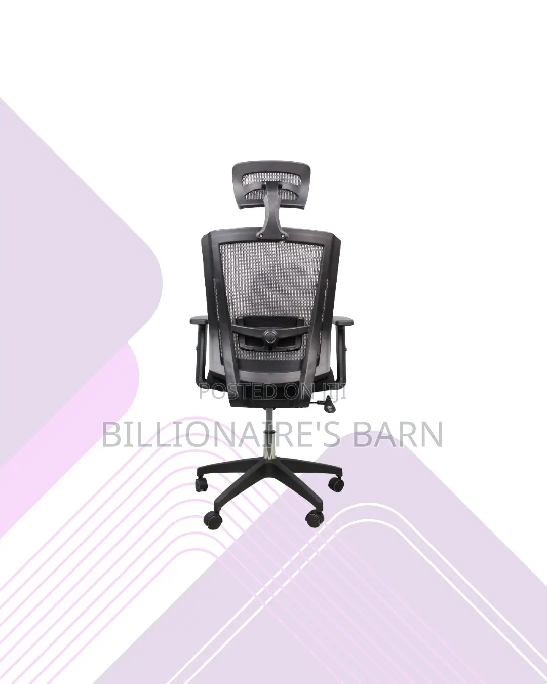 Black Mesh Office Ergonomic Headrest - Nylon Base Adjustable Solution