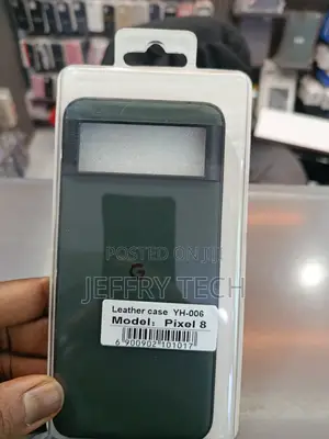 Green Leather Case Designed for the Google Pixel 8 Smartphone.