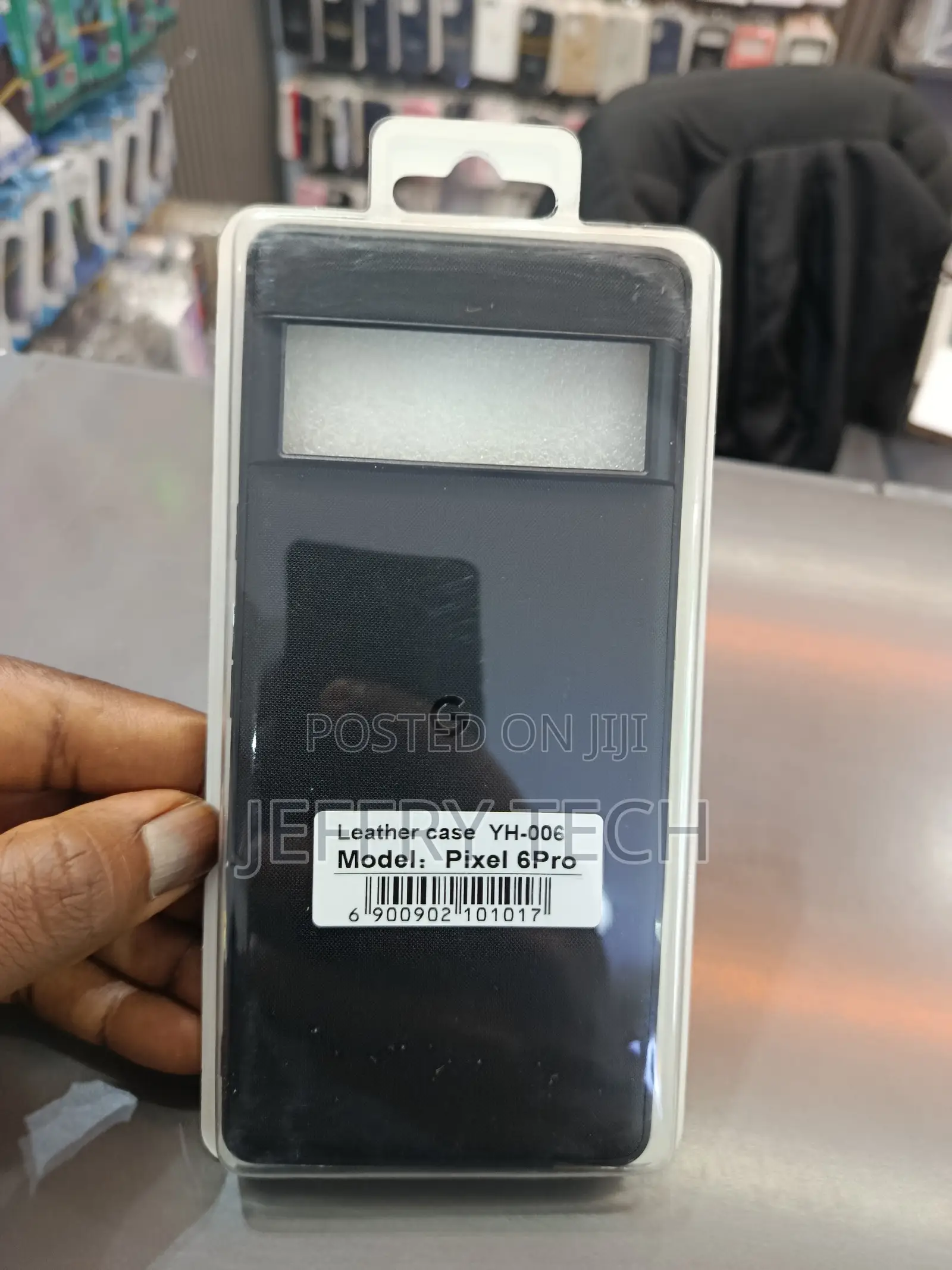 Black Leather Case Designed for the Google Pixel 6 Pro Smartphone.