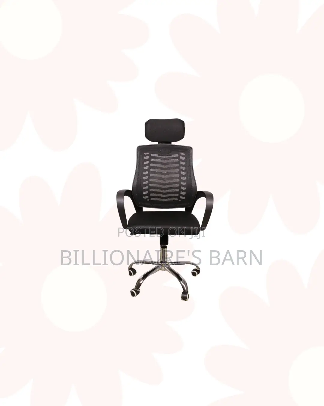Secretarial Mesh Chair Adjustable Headrest - Lumbar Support Ergonomic