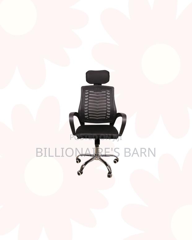 Secretarial Mesh Chair Adjustable Headrest - Lumbar Support Ergonomic