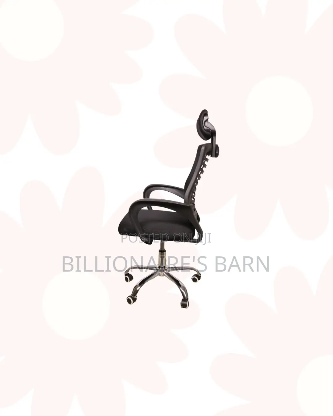 Secretarial Mesh Chair Adjustable Headrest - Lumbar Support Ergonomic