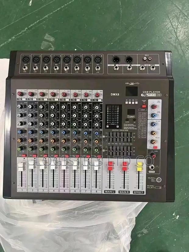 8-Channel Omax Powered Mixer With Mp3 Bluetooth