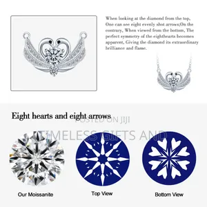 Sterling Silver S925 Swan Love Heart Ladies Moissanite Necklace