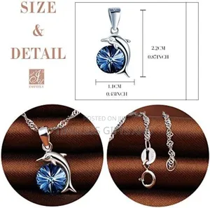 Silver 925 Dolphin Blue Pendant Ladies Necklace