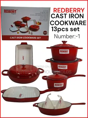 Redberry Cast Iron Cookware 13 Pcs Set