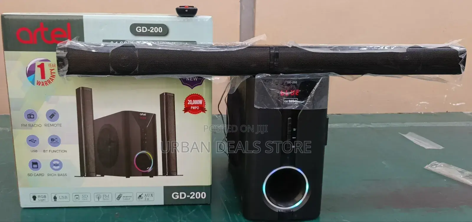 2.1ch Artel Subwoofer System Bt/Usb/Fm Tall Boy (Model V527)
