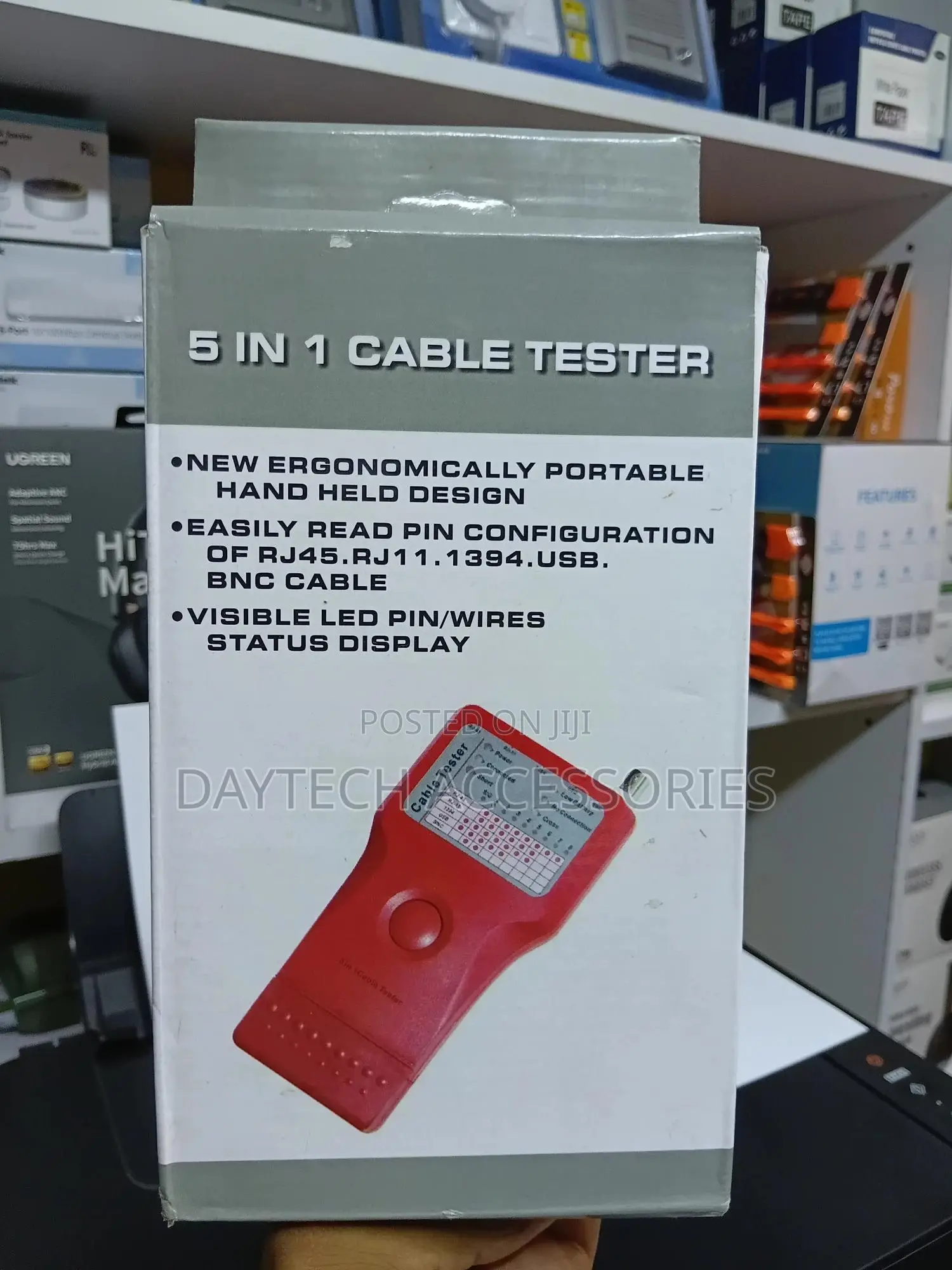 Cable Tester Premium 5-in-1 Rj45 Rj11 Usb BNC Ieee-1394 Phone Line