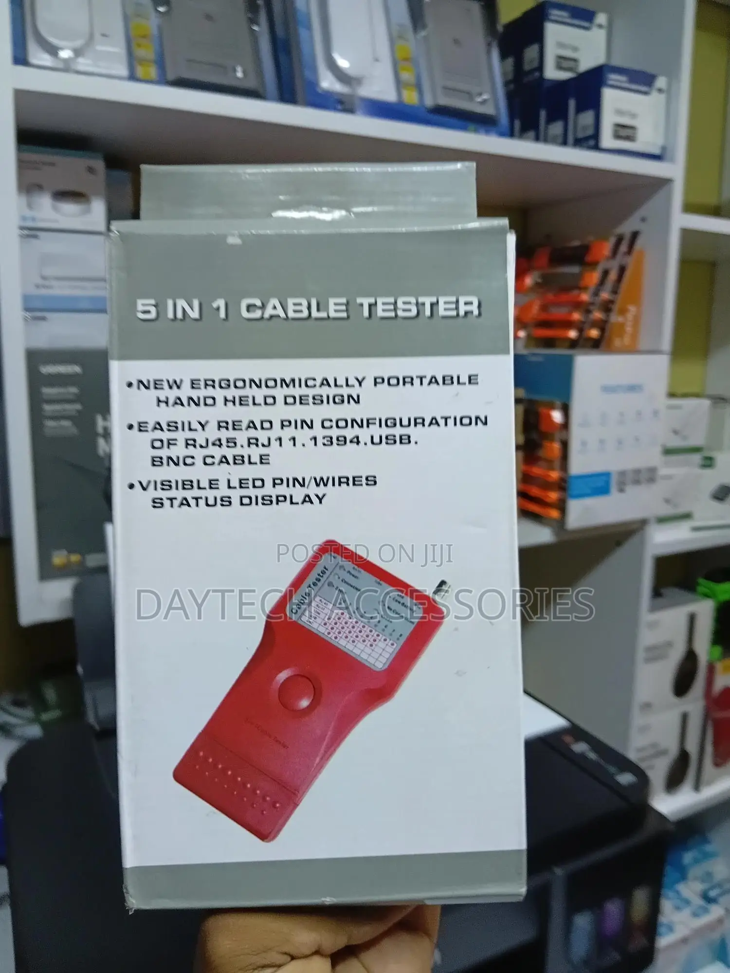 Cable Tester Premium 5-in-1 Rj45 Rj11 Usb BNC Ieee-1394 Phone Line