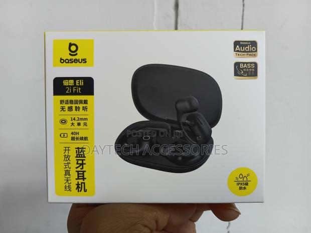 Baseus Eli 2i Fit Bluetooth Wireless Open-Ear Headphones - Black - thumbnail 2