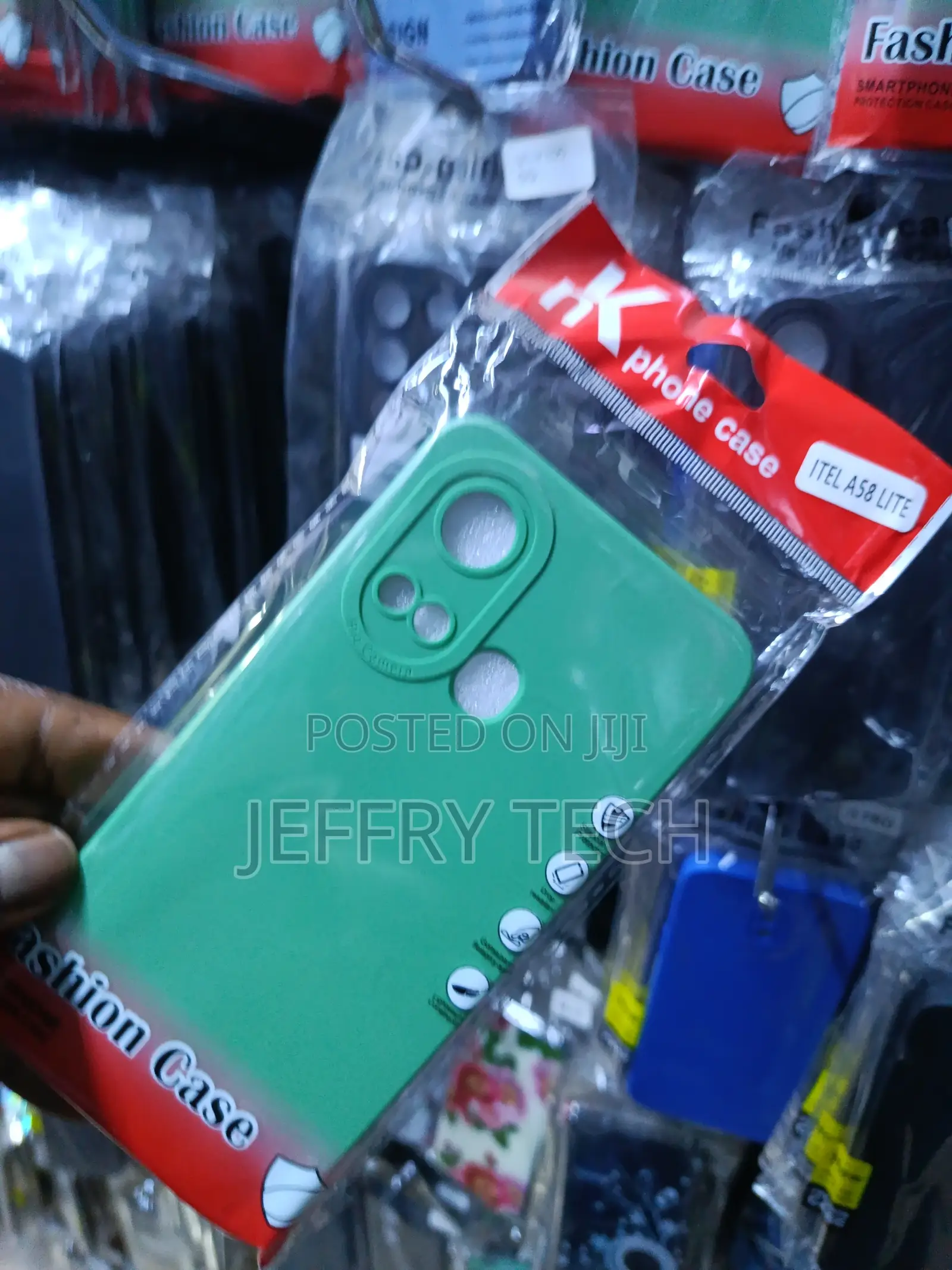 Green Branded Fashion Phone Case for the Itel A58 Lite Smartp