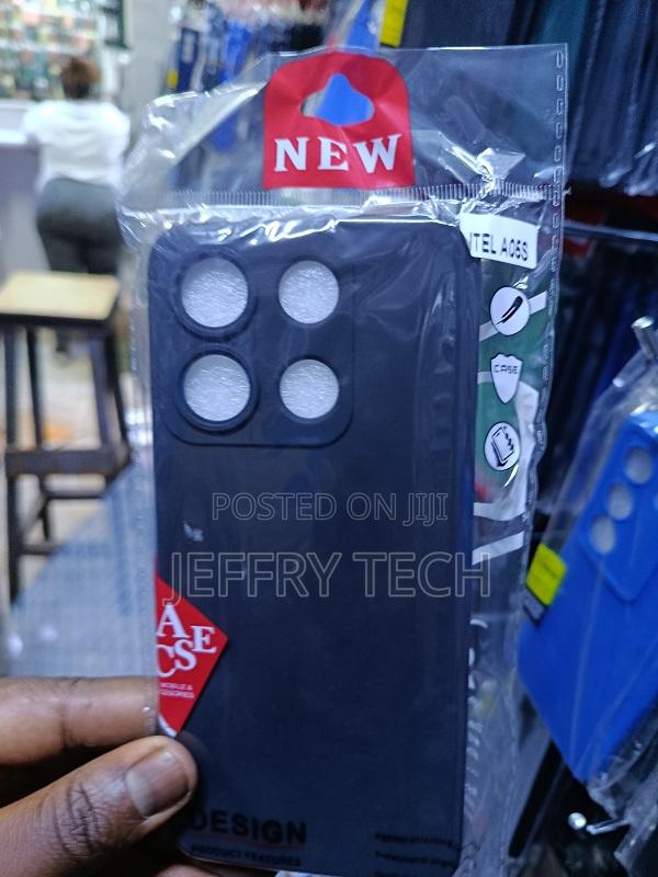 Black Silicone Phone Case Designed for the Itel A06s Smartphone.