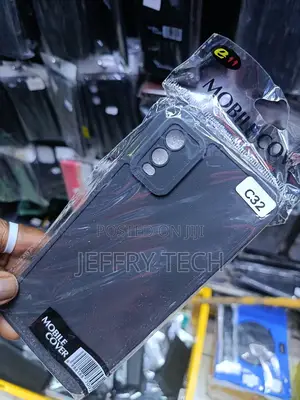 Black Silicone Back Cover Designed for the Nokia C32 Smartphone.