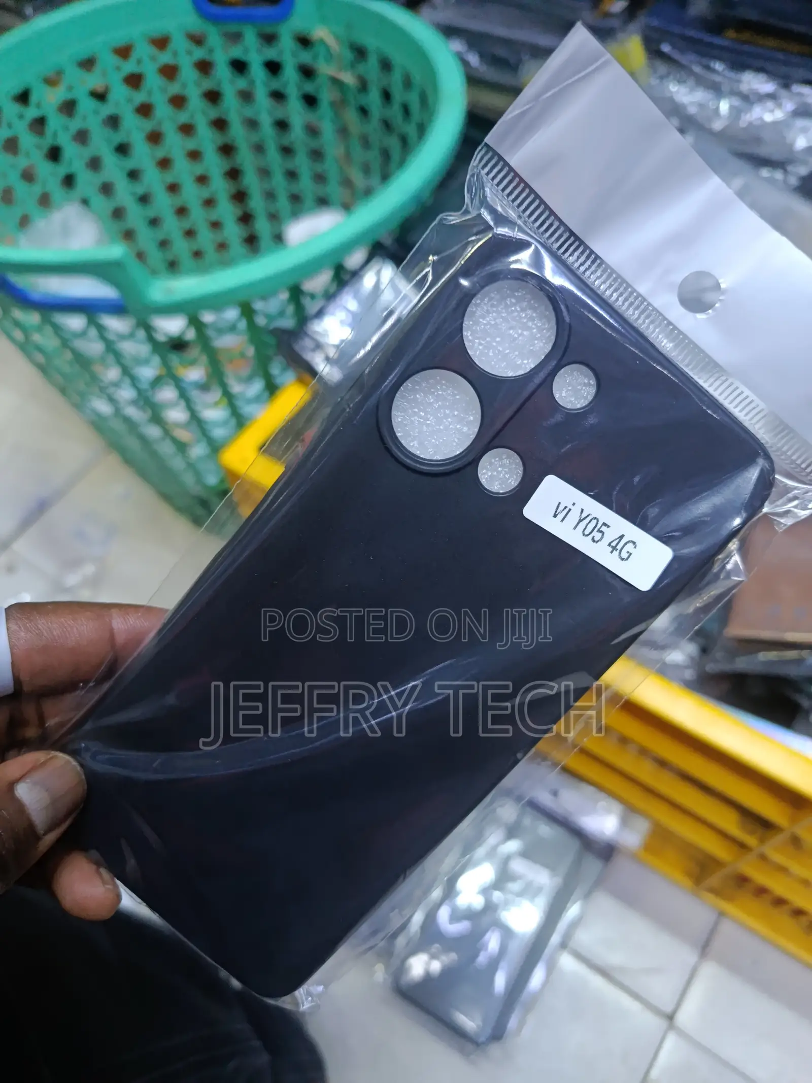 Black Silicone Phone Case for a Vivo Y05 4g Smartphone.