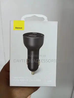 This Is a Baseus 100w Superme Digital Display Dual Quick Car Charger.