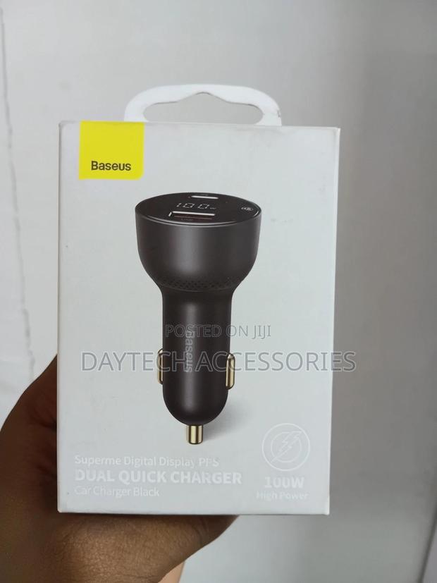 This Is a Baseus 100w Superme Digital Display Dual Quick Car Charger. - thumbnail 3