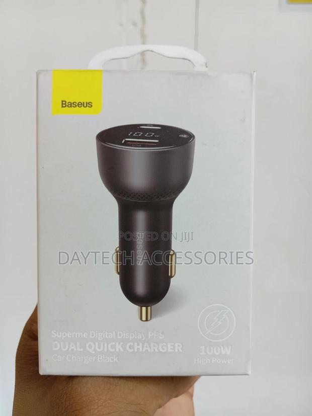 Baseus Digital Display 100w Output Dual Ports Usb/Usb-C Car Charger - thumbnail 3