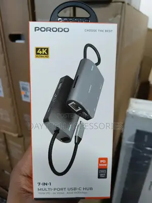 Porodo 7-in-1 Multi Port Usb-C Hub Pd 100w - Gray