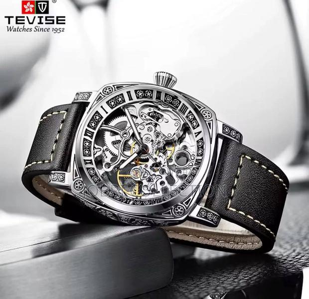 Tevis Automatic Leather Wrist Watch - thumbnail 4