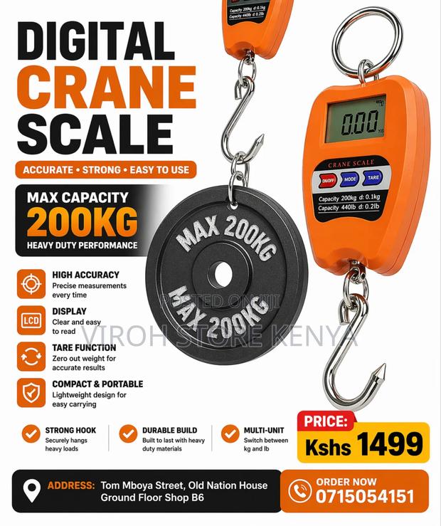 Digital Crane Scale 200kgs + Battery