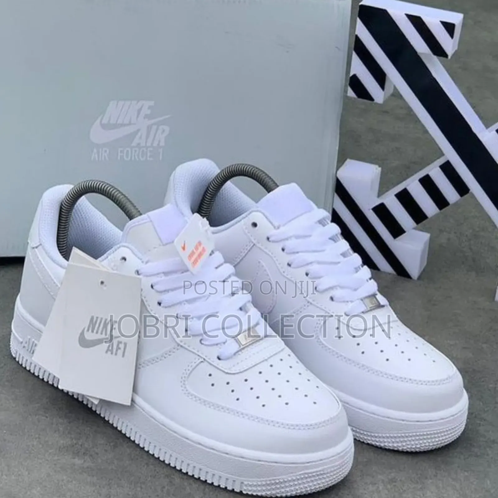 Plain White Nike Airforce One Sneakers