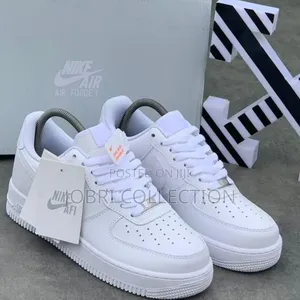 Plain White Nike Airforce One Sneakers