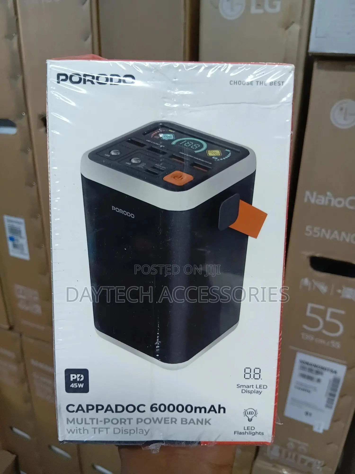 The Porodo Cappadoc 60000mah Multi-port Power Bank High-capacity.