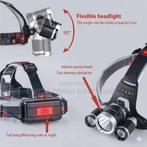 3 Lamps Headlight Rechargeable Led Headlamp/Flashlight