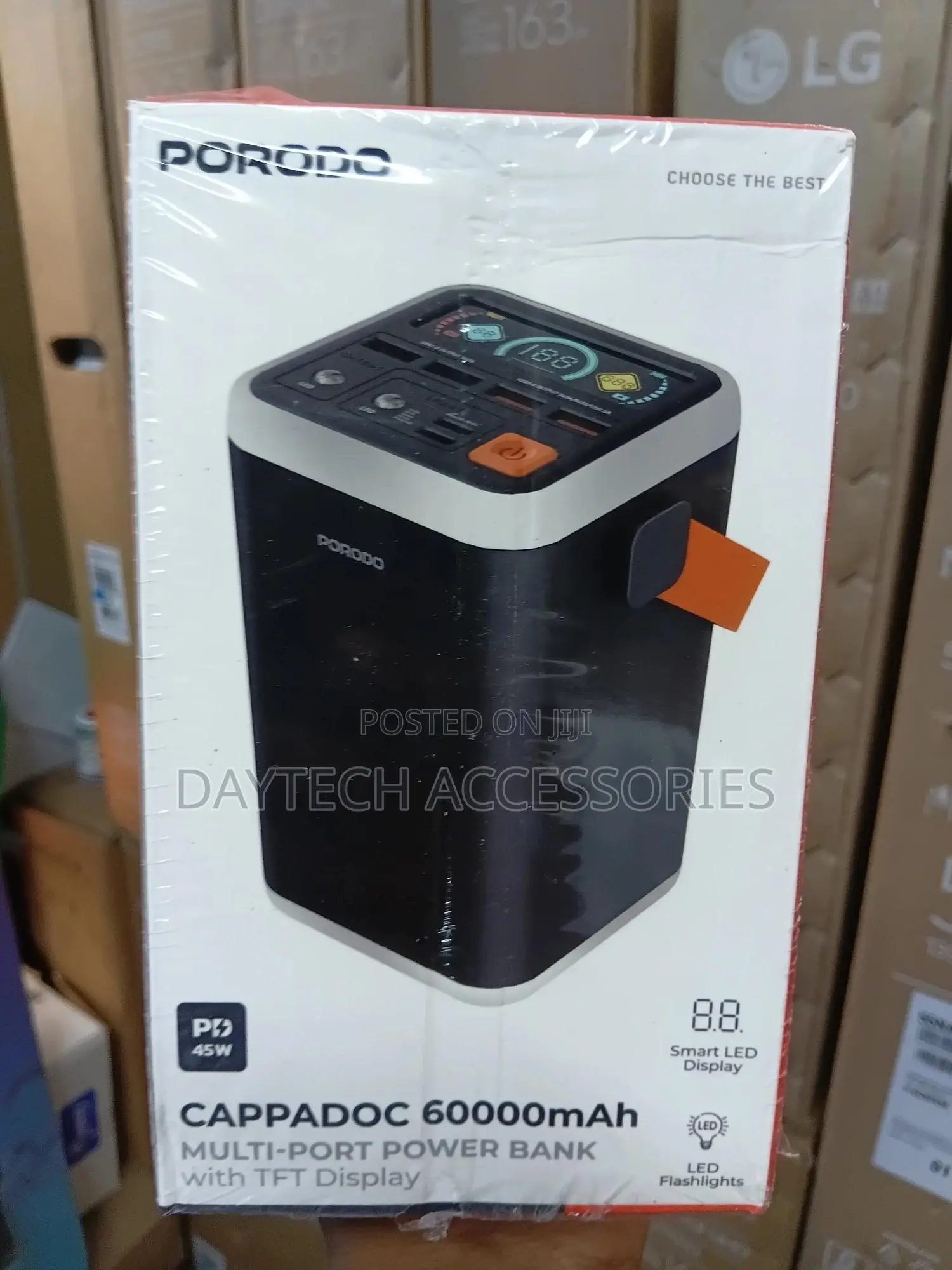 Porodo Cappadoc Multi-Port Power Bank 45w With Smart Led TFT Display.