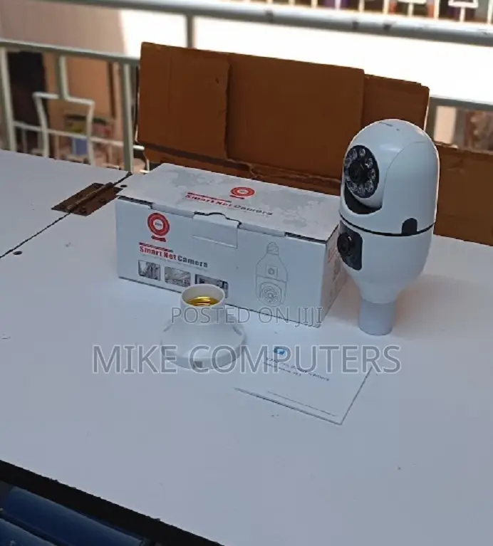 Wifi Indoor CCTV Camera - Dual Camera View V380pro App Bulb PTZ