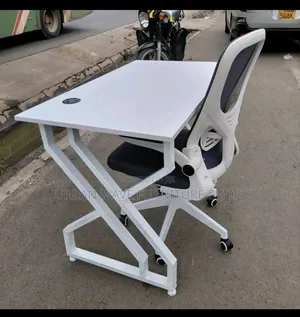 White Colour Office Furnitures Set