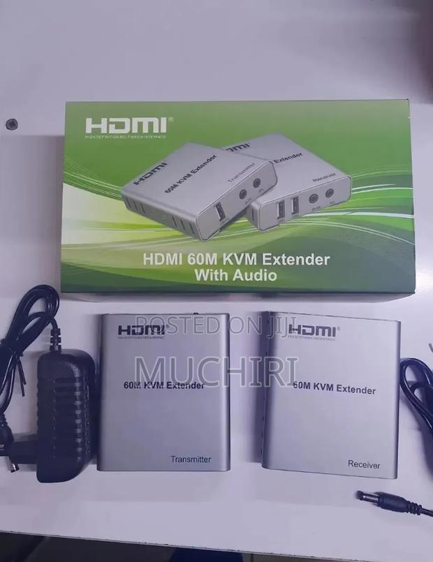 60m Hdmi Kvm Extender Cat5e/6/7 Cable To Transmit 1080p At 60hz