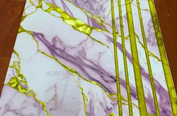 Modern Purple and White Marble-Patterned