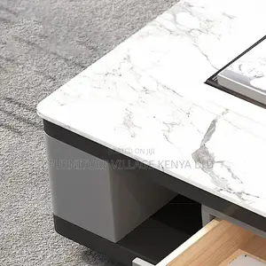 Dining Table ; Marble -Top Wooden Dining Table