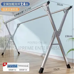Retractable Double Tier Folding Clothing Drying Rack
