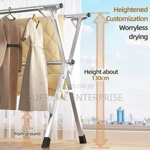 Retractable Double Tier Folding Clothing Drying Rack