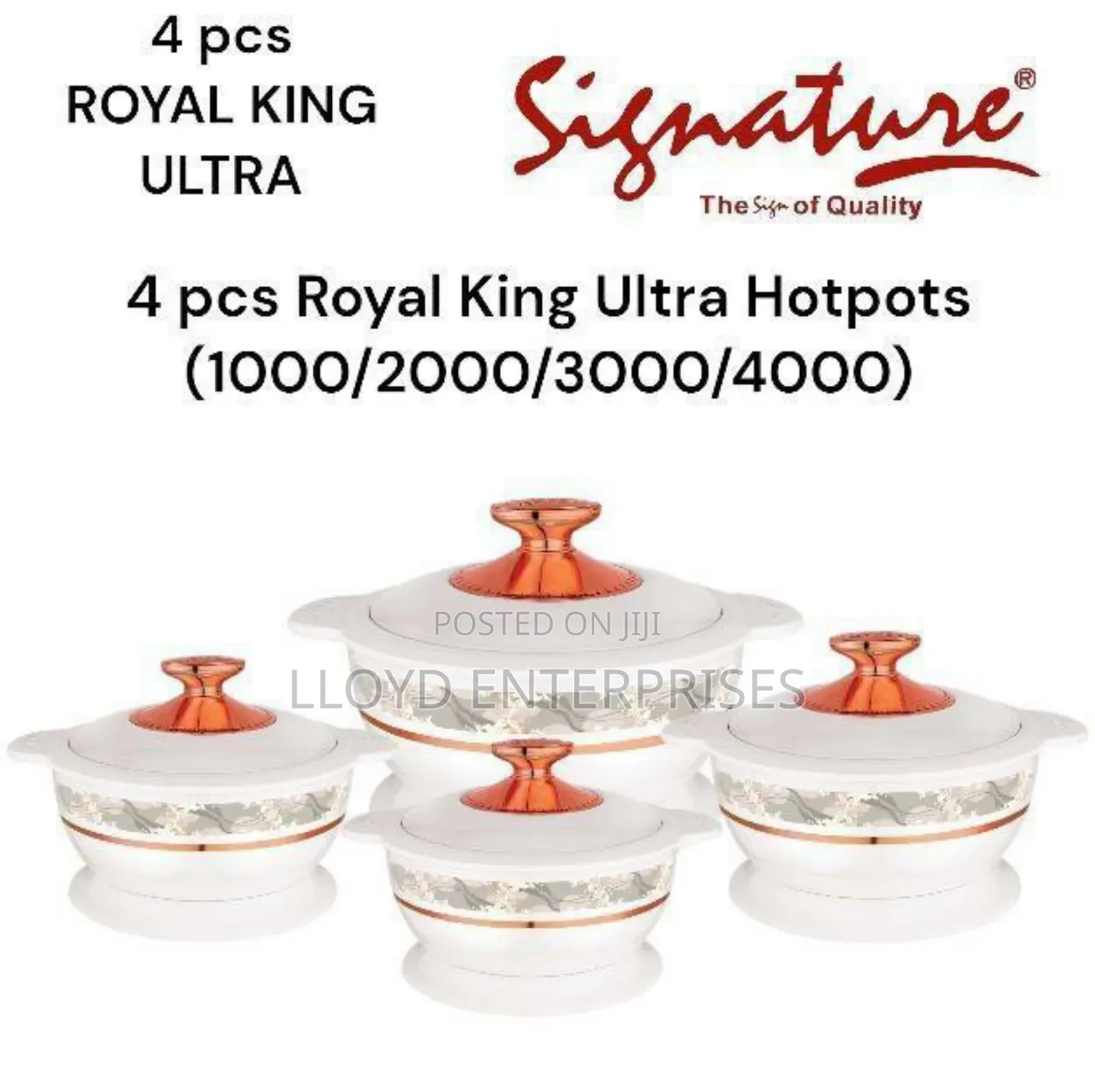 4pcs Royal King Signature Hotpots (1l, 2l, 3l, 4l)