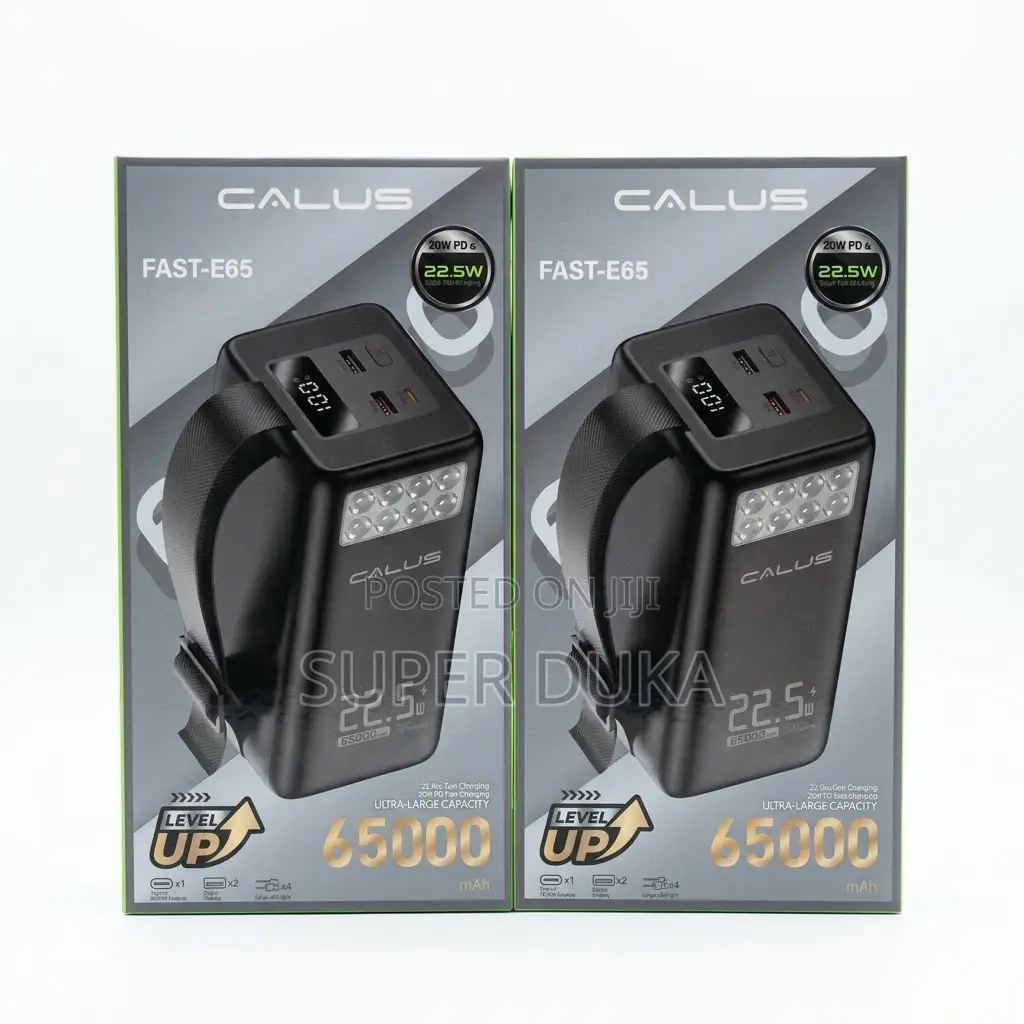 Calus Fast-E65 65000mah Power Bank – 22.5w Fast Charging – Flashlight