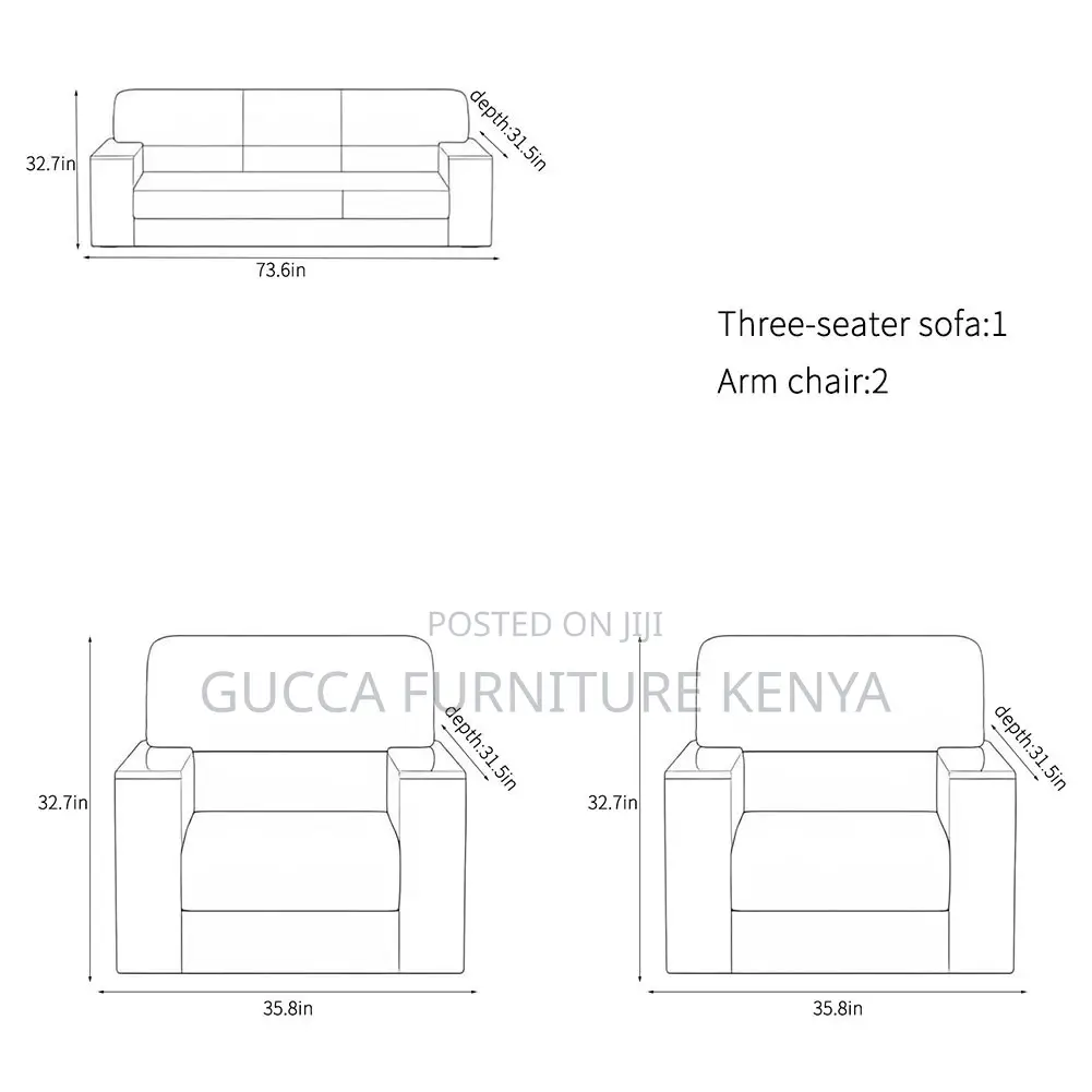 5-Seater Modern Leather Waiting Area Sofa