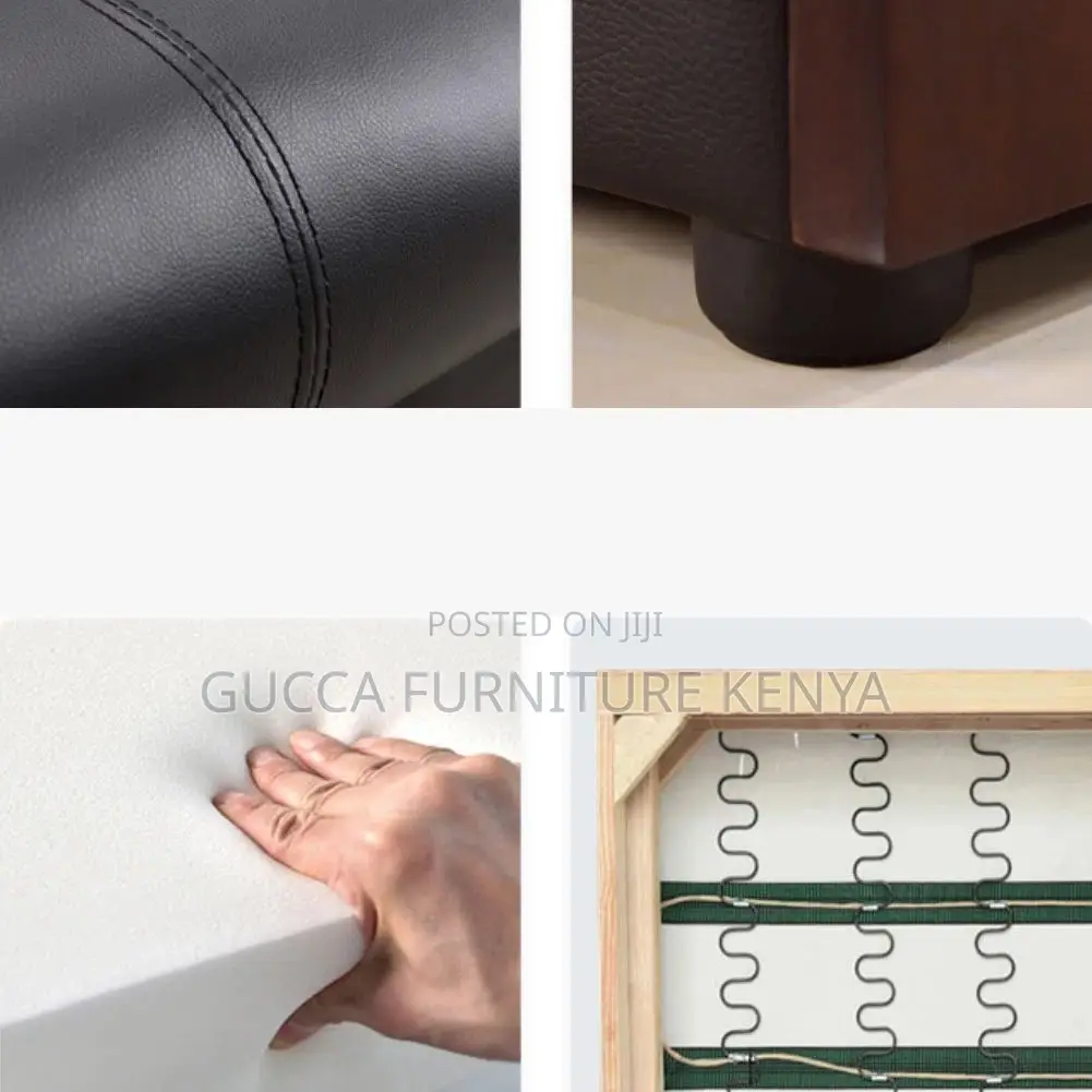 5-Seater Modern Leather Waiting Area Sofa