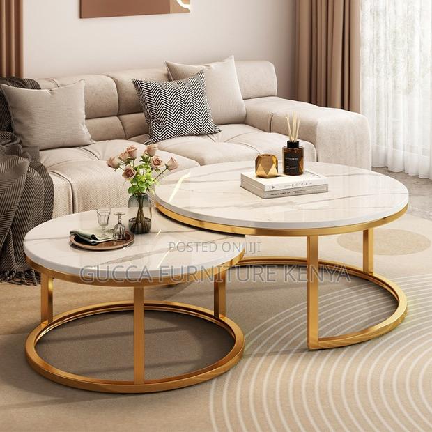 Twinned Marble Top Reception Guest Coffee Table - thumbnail 3
