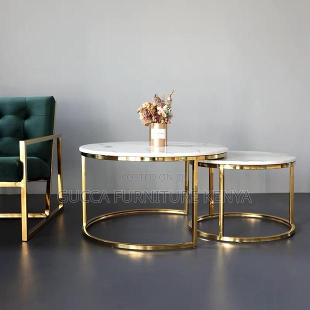 Twinned Marble Top Reception Guest Coffee Table - thumbnail 4