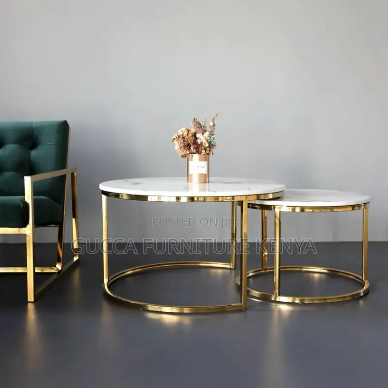 Twinned Marble Top Reception Guest Coffee Table