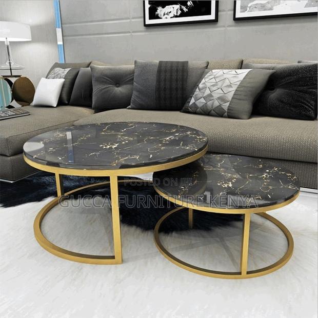 Twinned Marble Top Reception Guest Coffee Table - thumbnail 6