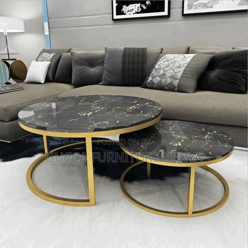 Twinned Marble Top Reception Guest Coffee Table