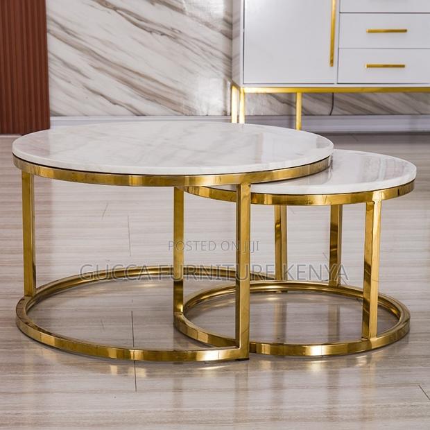 Twinned Marble Top Reception Guest Coffee Table - thumbnail 9