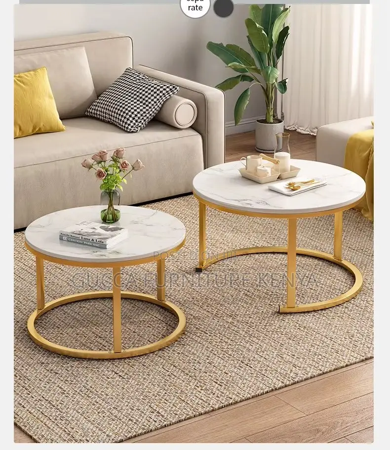 Twinned Marble Top Reception Guest Coffee Table