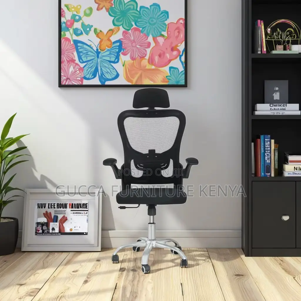 Modern Mesh Swivel Chair With Headrest
