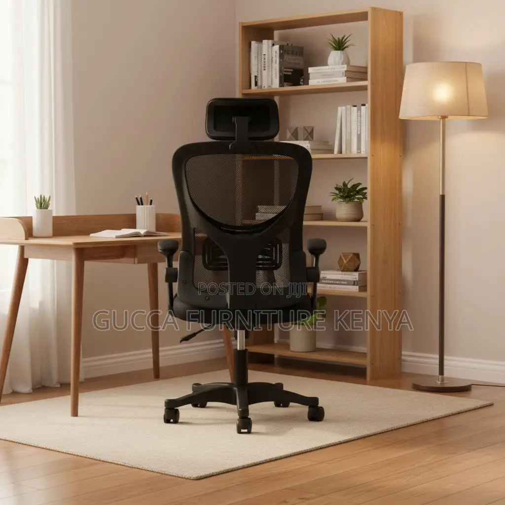 Modern Mesh Swivel Chair With Headrest