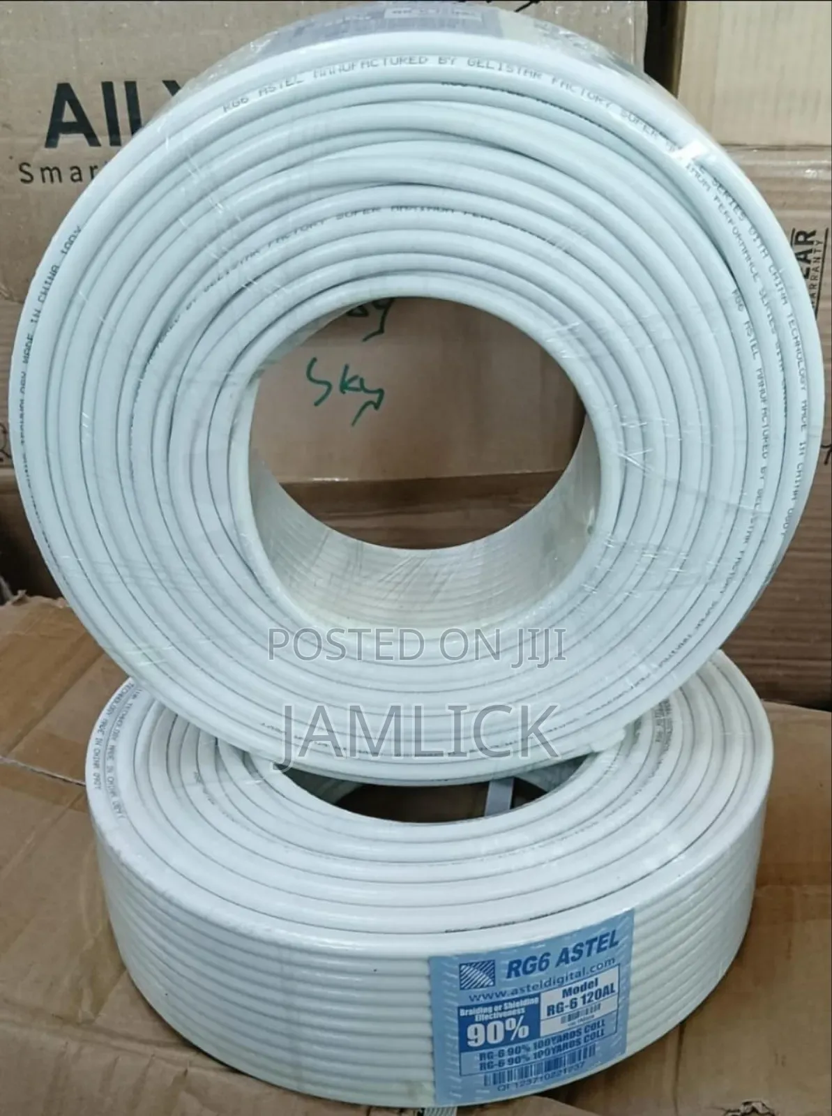 White Rg6 Astel Coaxial Cable – 100 Metres - Aw